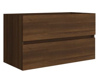 Omarica za umivalnik rjavi hrast 80x38,5x45 cm konstruiran les