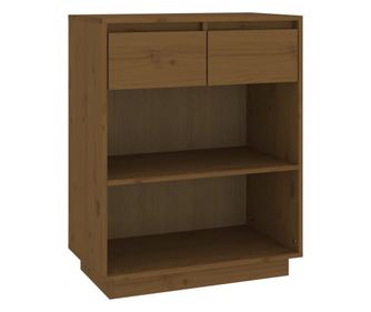 Dulap consola, maro miere, 60x34x75 cm, lemn masiv de pin