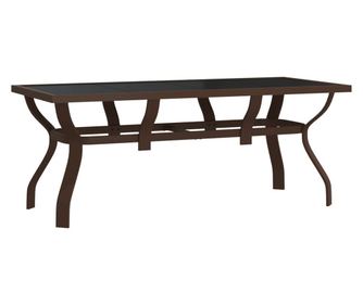 Vrtni stol smeđe-crni 180 x 80 x 70 cm od čelika i stakla