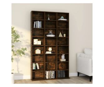 Ντουλάπι CD, Καπνιστή Δρυς, 102x23x177,5 εκ., Μηχανική Ξυλεία