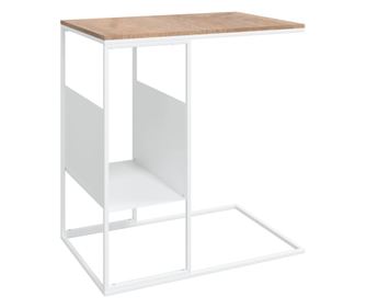 Stranska mizica bela 55x36x59,5 cm inženirski les