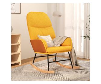 Stolica za ljuljanje, senf žuta, tekstilni materijal