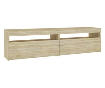 2 db sonoma-tölgyszínű TV-szekrény LED-világítással 75x35x40 cm