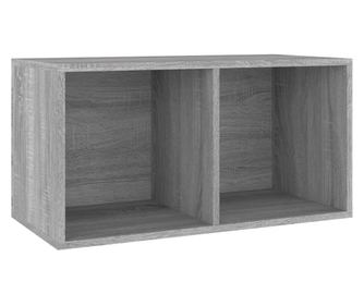 Kutija za pohranu vinilnih ploča siva 71 x 34 x 36 cm drvena