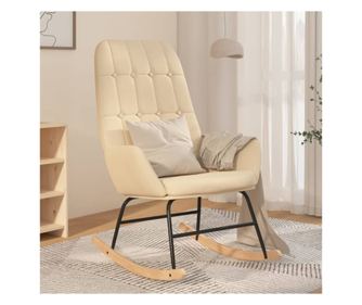 Stolica za ljuljanje, krem, tekstilni materijal