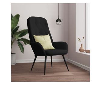 Stolica za opuštanje, crna, baršunasta