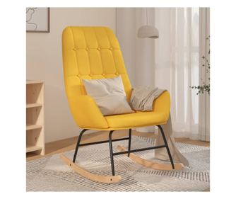 Stolica za ljuljanje, senf žuta, tekstilni materijal