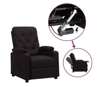 Zložljiv stol s dvigom, črn, ekološka usnja