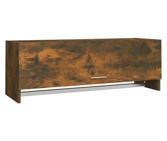füstös tölgy színű szerelt fa ruhásszekrény 100 x 32,5 x 35 cm