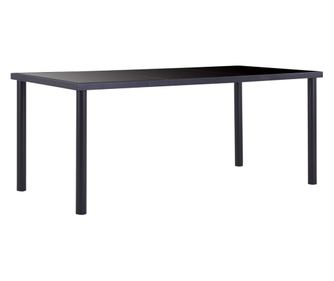 Konyhai asztal, fekete, 180 x 90 x 75 cm, edzett veg