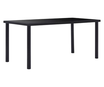 Konyhai asztal, fekete, 160 x 80 x 75 cm, edzett veg