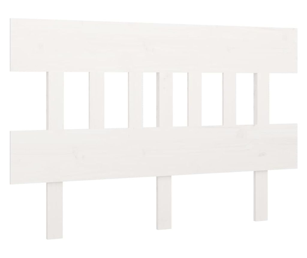Uzglavlje za krevet bijelo 123,5x3x81 cm od masivne borovine 