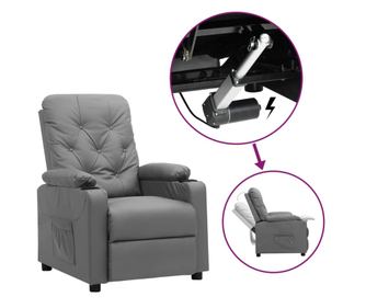 Sjedalo s preklopom i podizanjem, sivo, umjetna koža