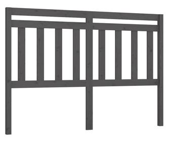 Горна табла за легло, сива, 146x4x100 см, бор масив