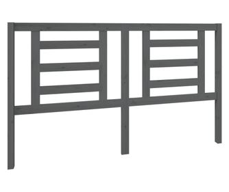 Горна табла за легло, сива, 166x4x100 см, бор масив