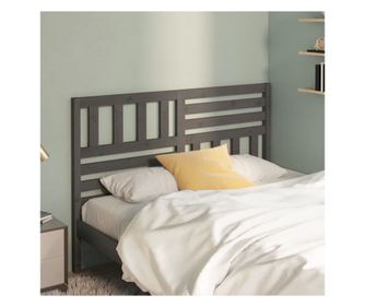 Κεφαλάρι Κρεβατιού, Γκρι, 156x4x100 εκ., Μασίφ Ξύλο Πεύκου