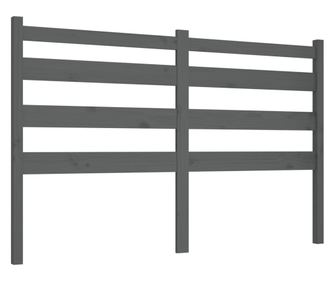 Горна табла за легло, сива, 146x4x100 см, бор масив
