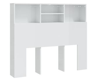 Čelo postele s úložným prostorem lesklé bílé 120x19x103,5 cm