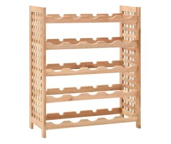 Podstavek za vino za 25 steklenic, 63x25x73 cm, masivno orehovo les.