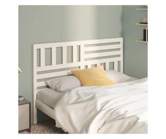 Κεφαλάρι Κρεβατιού, Λευκό, 146x4x100 εκ., Μασίφ Ξύλο Πεύκου