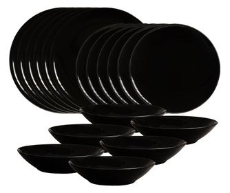Set Complet Serviciu De Masa, Abyss, 18 piese, Cesiro, Negru Lucios