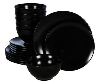 Set Complet Serviciu De Masa, Abyss, 18 piese, Cesiro, Negru Abis Mat