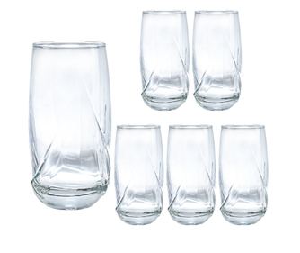 Set 6 pahare inalte din sticla, Cesiro, 365 ml