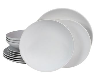 Set Complet Serviciu De Masa, Snow, 12 piese, Cesiro, Alb Mat