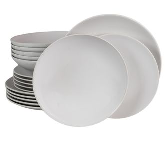 Set Complet Serviciu De Masa, Snow, 18 piese, Cesiro, Alb Mat
