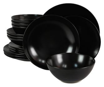 Set Complet Serviciu De Masa, Night, 16 piese, Cesiro, Negru Mat
