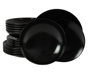 Set Complet Serviciu De Masa, Night, 18 piese, Cesiro, Negru Mat