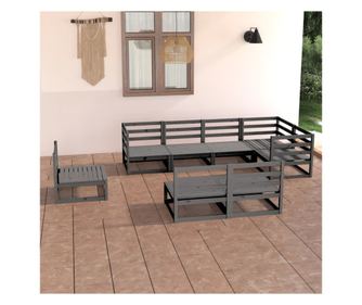 Kerti btor szett, 8 rszes, szrke, tmr feny