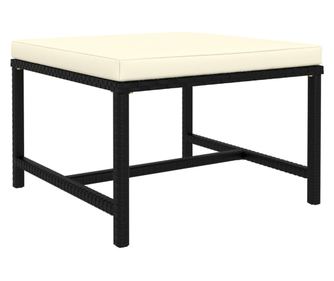 Taburet modular cu pernă, negru, poliratan