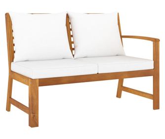 Krmszn prnkkal elltott kerti pad, 114,5 cm, tmr akcfa