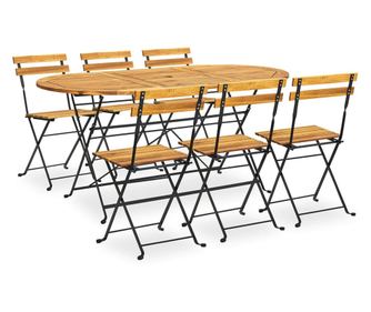 Sklopivi vanjski namještaj, 7 dijelova, masivno drvo akacije