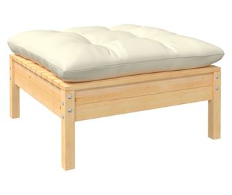 Vrtna klupa s krem jastukom, masivno borovo drvo