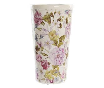 Ваза DKD Home Decor Бял Зелен Кестен Каменинов Shabby Chic (14 x 14 x 25 cm)