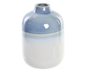 Ваза DKD Home Decor Порцелан Син Двуцветен (12 x 12 x 18 cm)