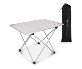 Masa de camping pliabila Navaris, Geanta de transport, Aluminiu, Silver, 45382.35