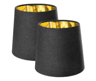 Set 2 x Abajur modern de in Navaris, 17 cm, corp E14, Negru, 53996.01.40