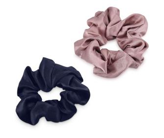 Set 2 Elastice pentru par din 100% matase elastica Navaris, Albastru / Roz, 50258.02.10