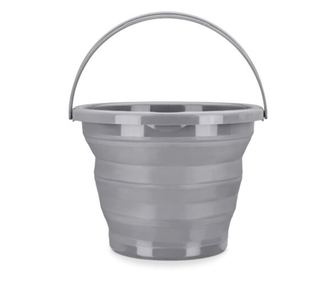 Сгъваема кофа от термопластичен каучук Navaris, 10 L, сива, 45985.3.22