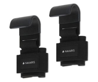 Чифт презрамки с кука за вдигане на тежести Navaris, Universal, Черен, 48508.01