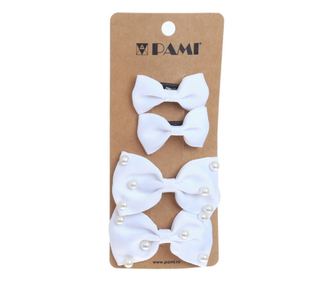 Set 4 clesti pentru par, PAMI, PC-0522-40, 8 cm Alb