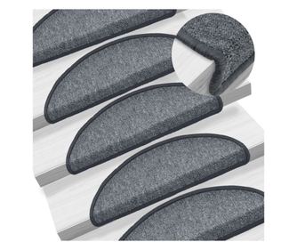 Covorașe pentru trepte scară, 15 buc., gri închis, 65x24x4 cm