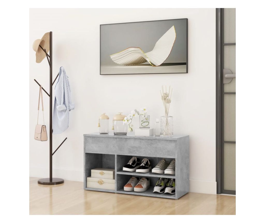 Banchetna klop, betonsko siva, 80x30x45 cm, PAL