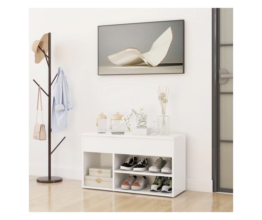 Banci pantof, bijela, 80x30x45 cm, PAL