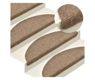 Koberce na schody samolepicí 5 ks krémové, 56x17x3 cm styl punch