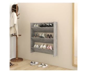 Pantofar de perete, gri beton, 80x18x90 cm, PAL