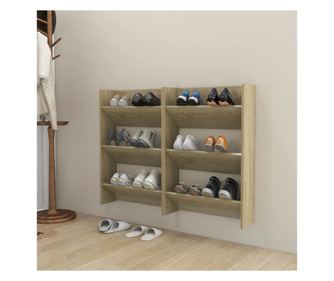 Pantofare de perete, 2 buc., stejar sonoma, 60x18x90 cm, PAL